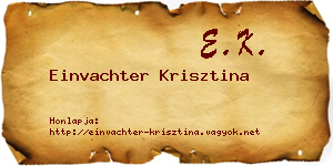 Einvachter Krisztina névjegykártya